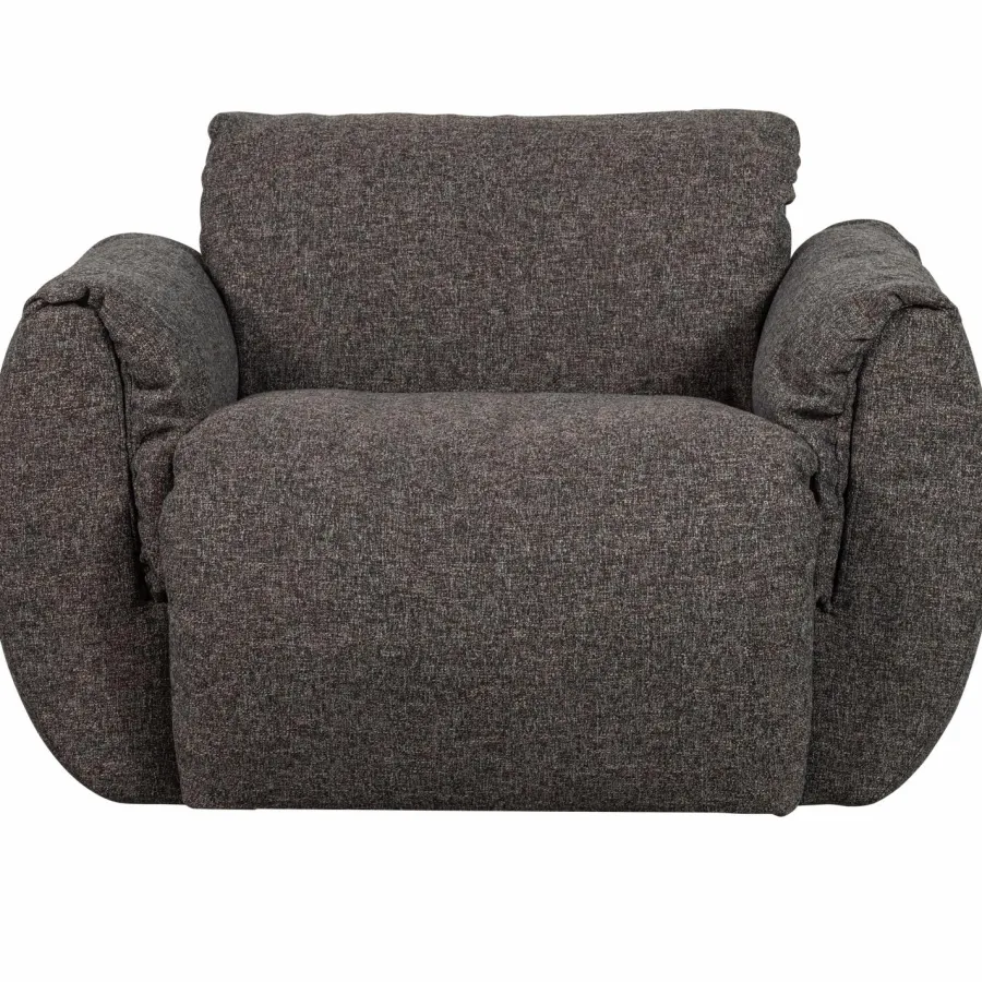 Woood Baggy draaifauteuil geweven stof warmgrijs melange Hot
