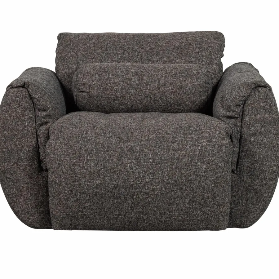 Woood Baggy draaifauteuil geweven stof warmgrijs melange Hot