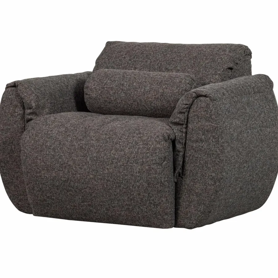 Woood Baggy draaifauteuil geweven stof warmgrijs melange Hot