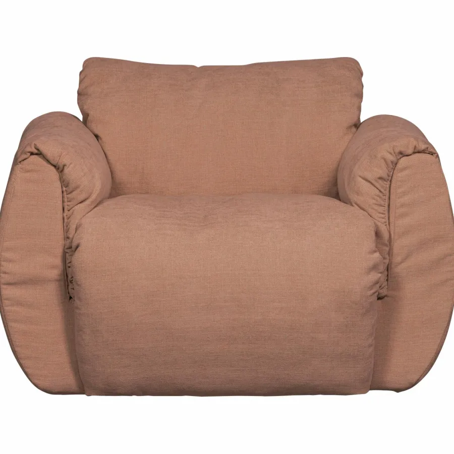 Woood Baggy draaifauteuil geweven chenille oudroze Sale