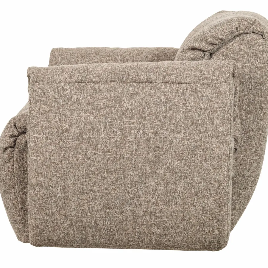 Woood Baggy draaifauteuil geweven stof bruin melange Outlet