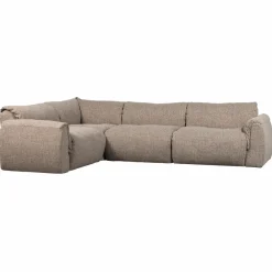 Woood Baggy hoekbank links geweven stof bruin melange Clearance