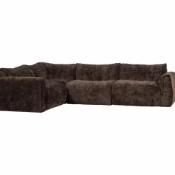 Woood Baggy hoekbank links 3d chenille donkerbruin New