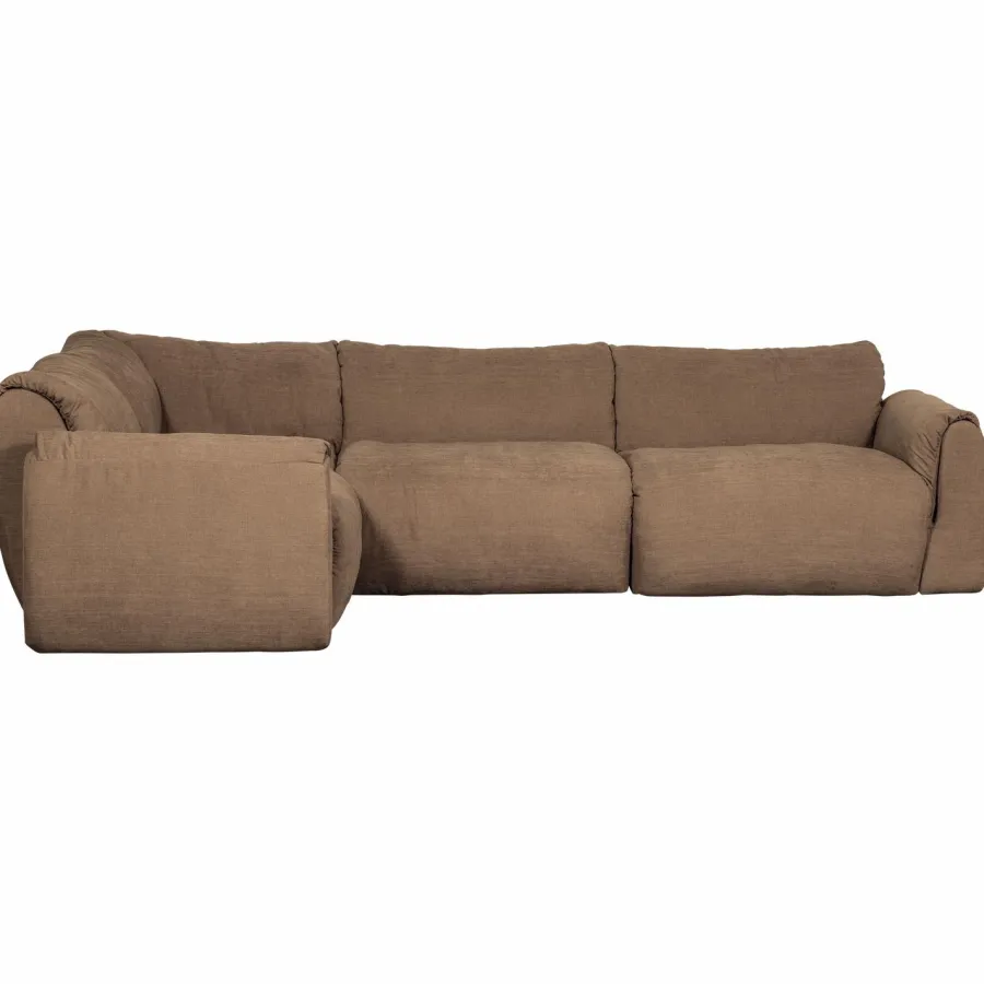 Woood Baggy hoekbank links geweven chenille bruin New