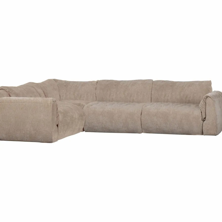 Woood Baggy hoekbank links 3d chenille zand Discount