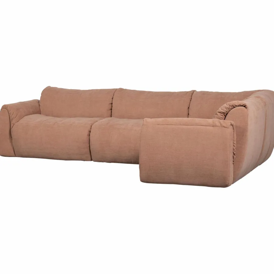 Woood Baggy hoekbank rechts geweven chenille oud roze Hot
