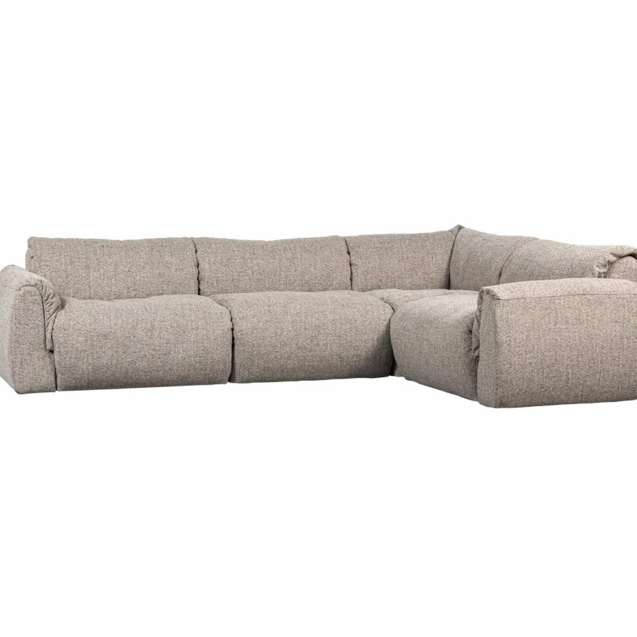 Woood Baggy hoekbank rechts geweven stof naturel melange Sale