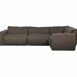 Woood Baggy hoekbank rechts geweven stof warmgrijs melange Outlet