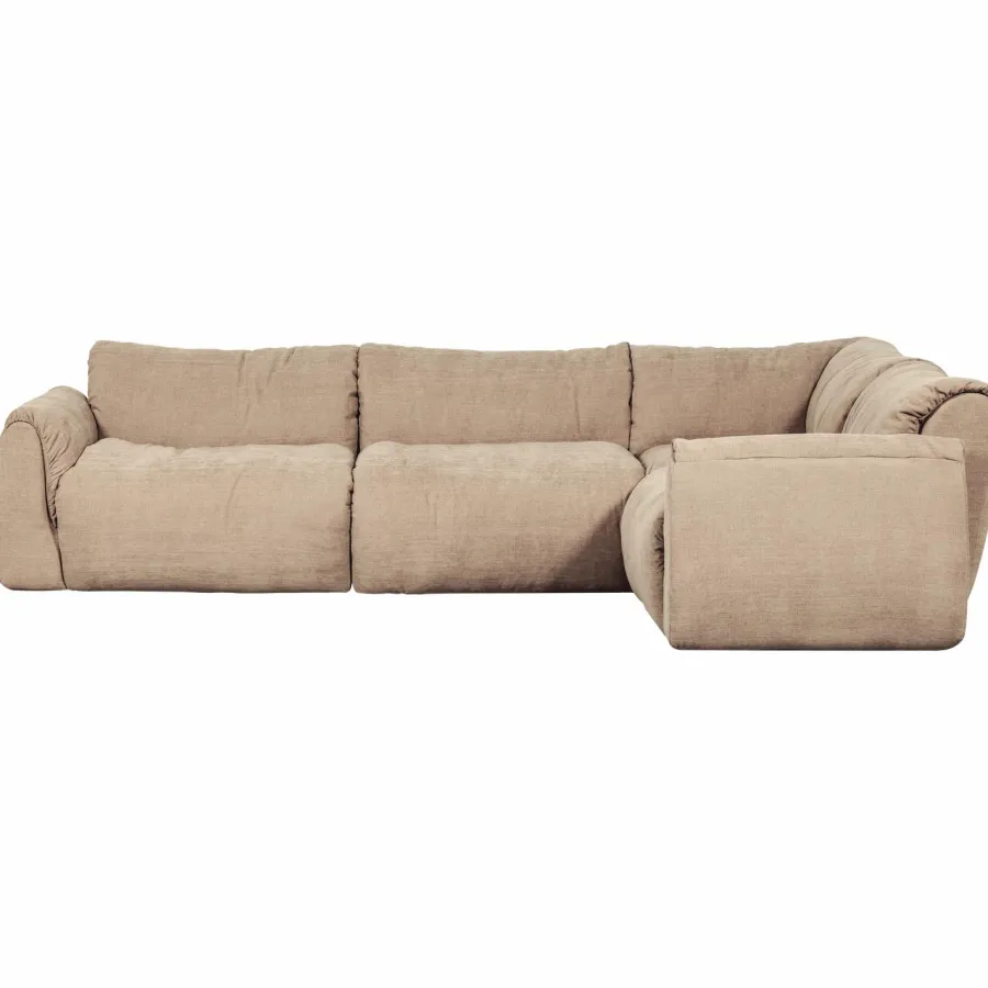 Woood Baggy hoekbank rechts geweven chenille zand Clearance