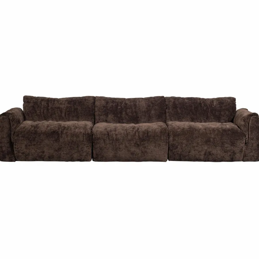 Woood Baggy 3-zits bank 3d chenille donkerbruin Outlet