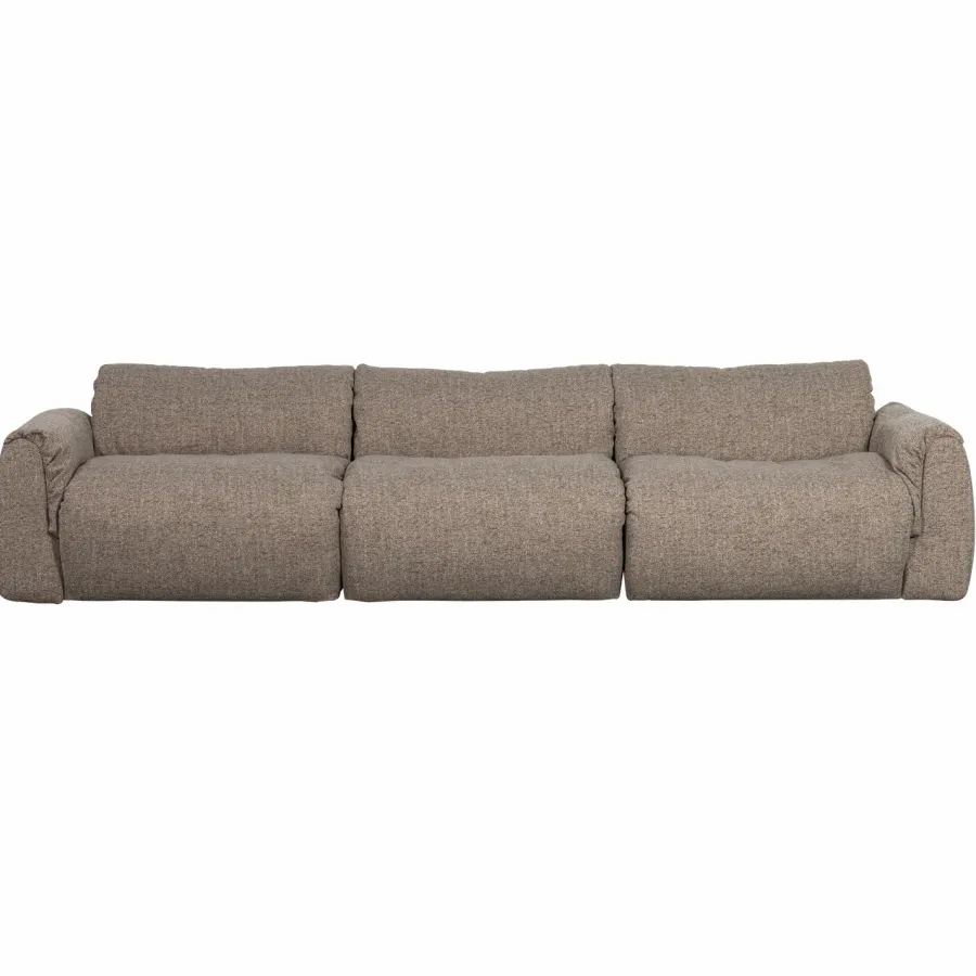 Woood Baggy 3-zits bank geweven stof bruin melange