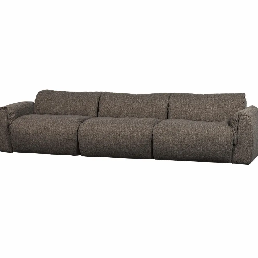 Woood Baggy 3-zits bank geweven stof warmgrijs melange Discount