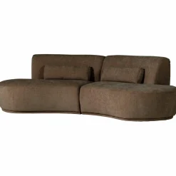 Woood Batavier half ronde bank 4-zits velvet melange bruin Discount