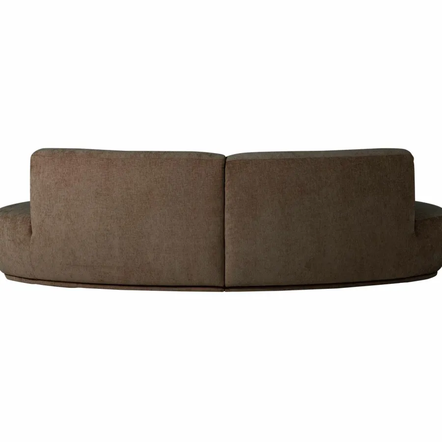 Woood Batavier half ronde bank 4-zits velvet melange bruin Discount