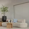 Woood Batavier half ronde bank 4-zits velvet melange zand Outlet