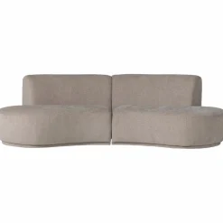 Woood Batavier half ronde bank 4-zits velvet melange zand Outlet