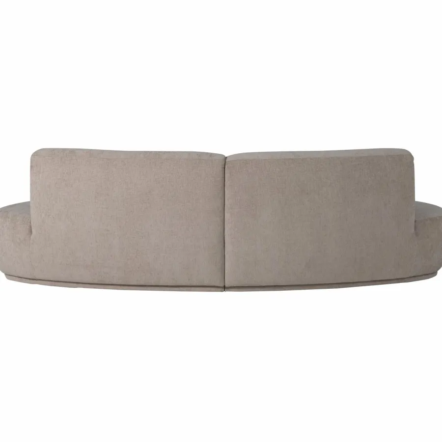 Woood Batavier half ronde bank 4-zits velvet melange zand Outlet