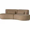 Woood Batavier half ronde bank 4-zits velvet melange lichtbruin Best