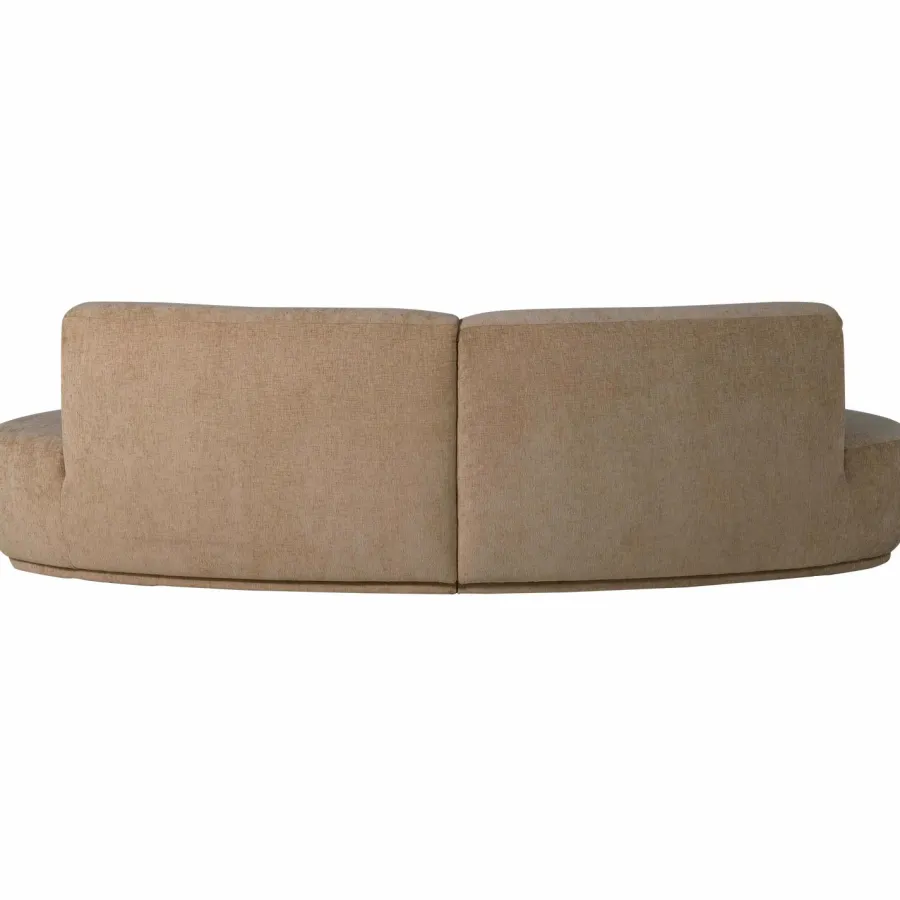 Woood Batavier half ronde bank 4-zits velvet melange lichtbruin Best