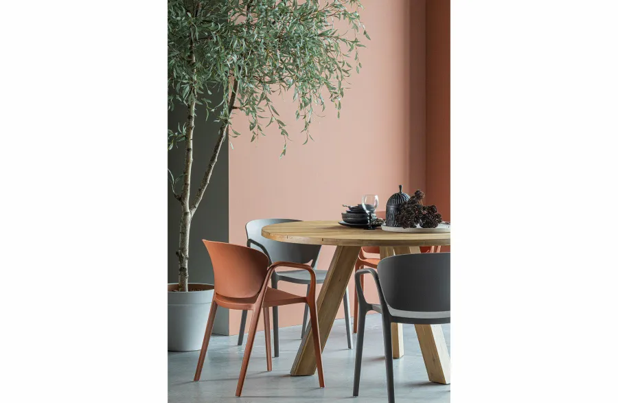 Woood Bent Eetkamerstoel Kunststof Taupe Best