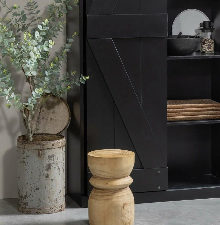 Woood Bikkel Kruk Hout Naturel 40xØ28cm Online