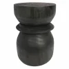 Woood Bikkel Kruk Hout Zwart 40xØ28cm Best