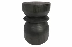 Woood Bikkel Kruk Hout Zwart 40xØ28cm Best