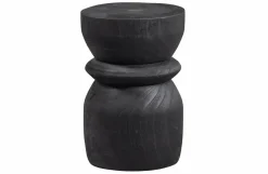Woood Bikkel Kruk Hout Zwart 40xØ28cm Best