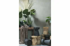 Woood Bikkel Kruk Hout Zwart 40xØ28cm Best