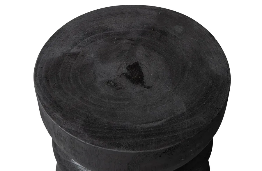 Woood Bikkel Kruk Hout Zwart 40xØ28cm Best