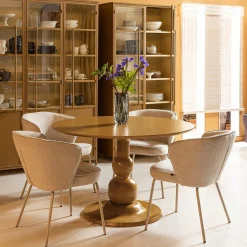 Woood BLANCO eettafel O120CM mango hout honinggeel Sale