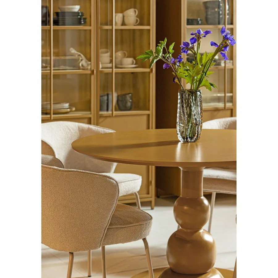 Woood Blanco eettafel o120cm mango hout honinggeel New