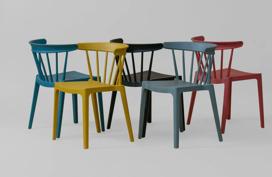 Woood Bliss Spijlenstoel Kunststof Jadegroen Clearance