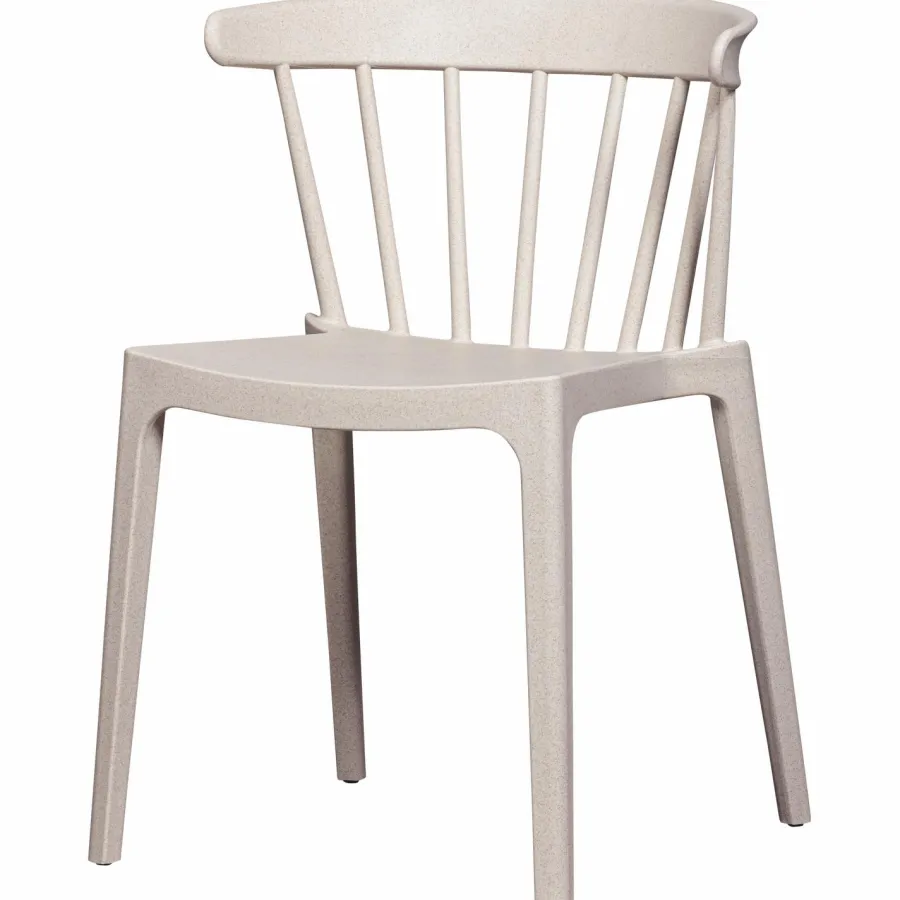 Woood Bliss tuinstoel met spijlen wheat fiber off white melange