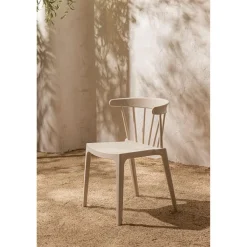 Woood Bliss tuinstoel met spijlen wheat fiber off white melange