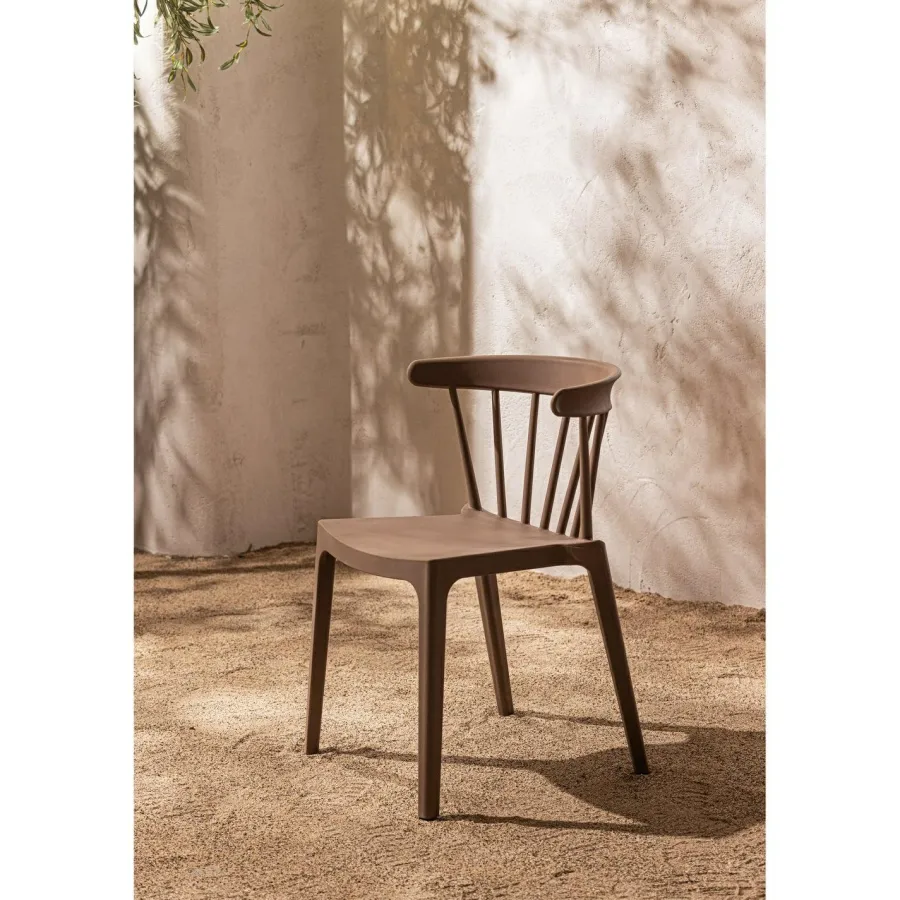 Woood Bliss tuinstoel met spijlen coffee fiber bruin melange Online