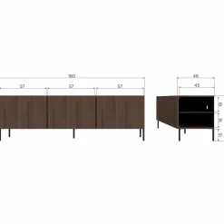 Woood Bono gravure tv meubel essen bruin [fsc] Clearance