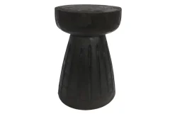 Woood Borre Kruk Hout Zwart 40xØ28cm