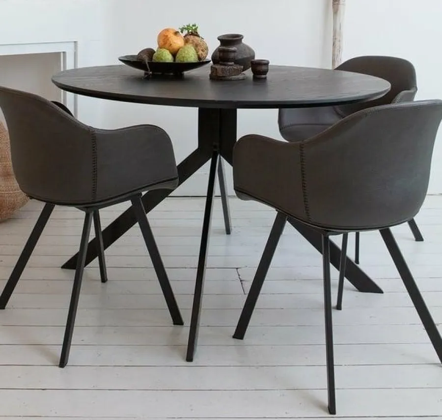 Woood Bruno Eettafel Rond Mdf Zwart Ø120cm Sale