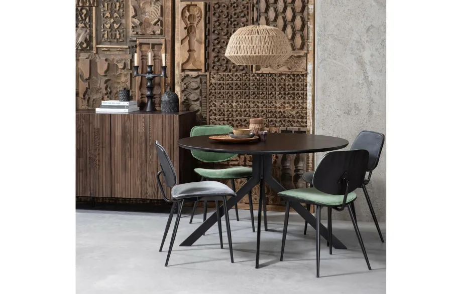 Woood Bruno Eettafel Rond Mdf Zwart Ø120cm Sale