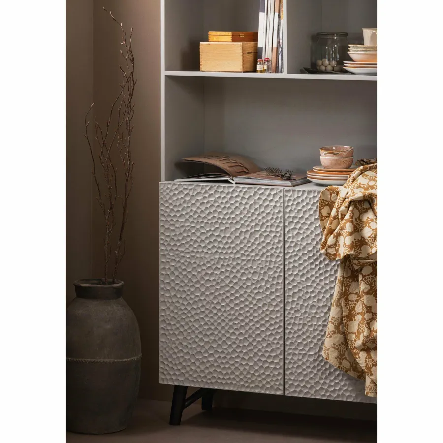 Woood Carved organic 2-deurs opbergkast mist Sale
