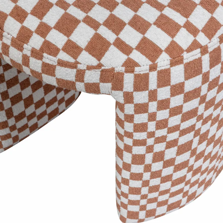 Woood CHARLIE gestoffeerde kruk ruit dessin oranje Discount