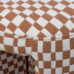 Woood CHARLIE gestoffeerde kruk ruit dessin oranje Discount