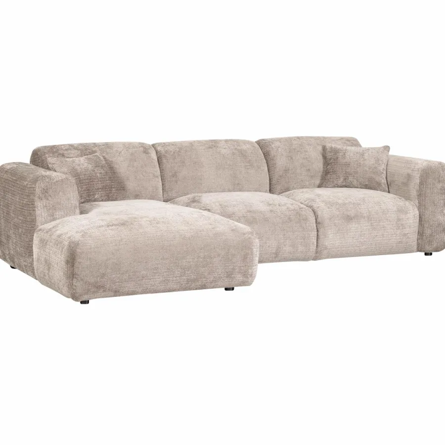 Woood CLOUD chaise longue links geweven chenille naturel Hot