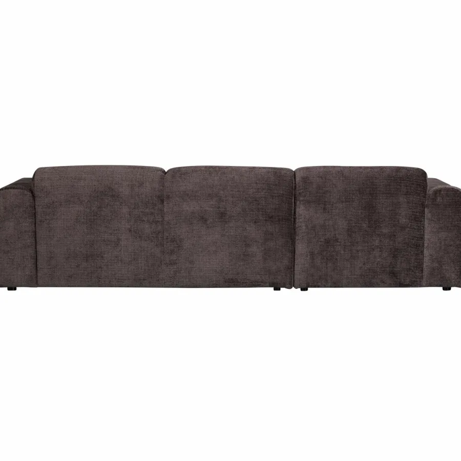 Woood CLOUD chaise longue links geweven chenille warm bruin Hot