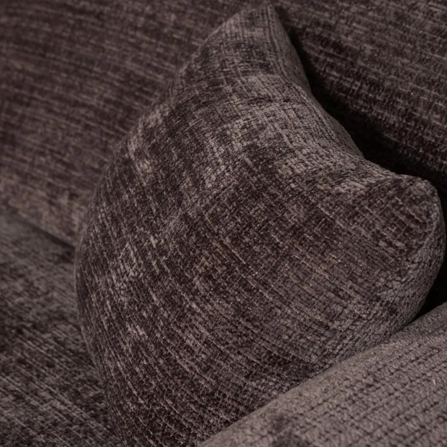 Woood CLOUD chaise longue links geweven chenille warm bruin Hot