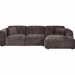 Woood CLOUD chaise longue rechts geweven chenille warm bruin Outlet