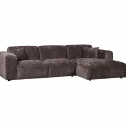 Woood CLOUD chaise longue rechts geweven chenille warm bruin Outlet