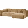 Woood CLOUD chaise longue rechts geweven chenille honinggeel
