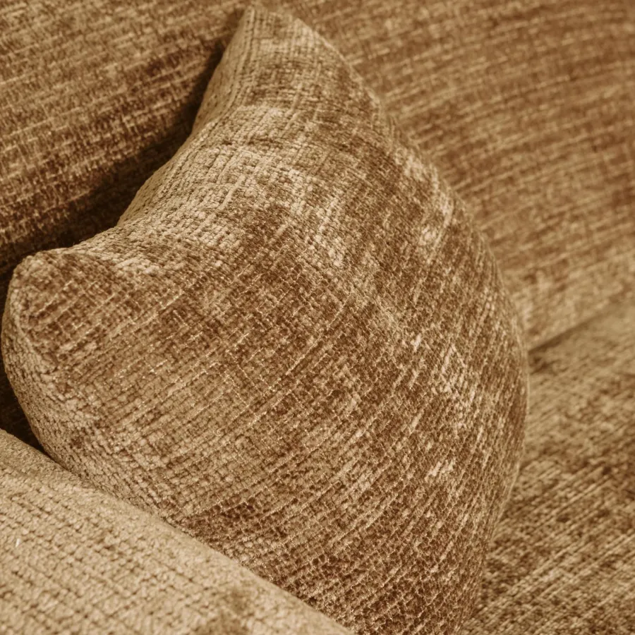 Woood CLOUD chaise longue rechts geweven chenille honinggeel